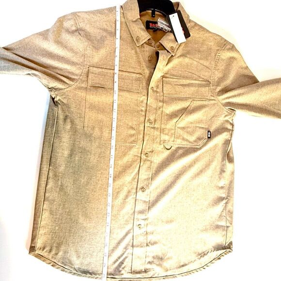 NWT  Bass Outdoor Men's Heathered Flannel Sandy Beige color, Button-Down Shirt. - Picture 13 of 16